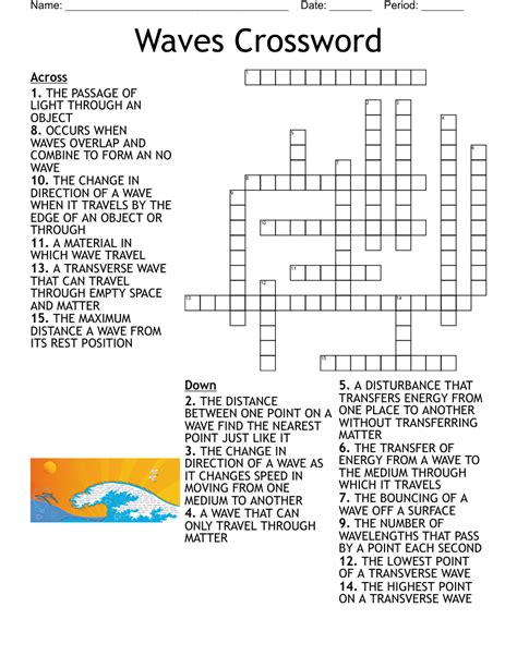 Nov 24, 2018 · Crossword Clue. We have found 20 answers for the Waves clue in our database. The best answer we found was SURF, which has a length of 4 letters. We frequently update this page to help you solve all your favorite puzzles, like NYT , LA Times , Universal , Sun Two Speed, and more.